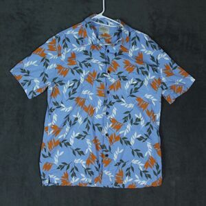Quiksilver Waterman Shirt Mens Large Hawaiian Floral Regular Fit Button Up